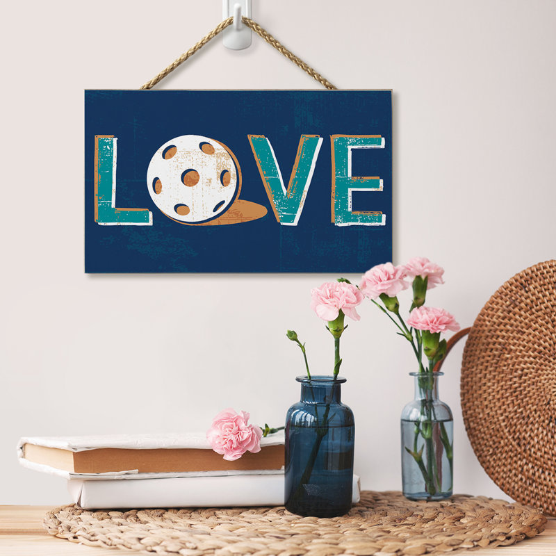 Plaque murale en bois Pickleball Love