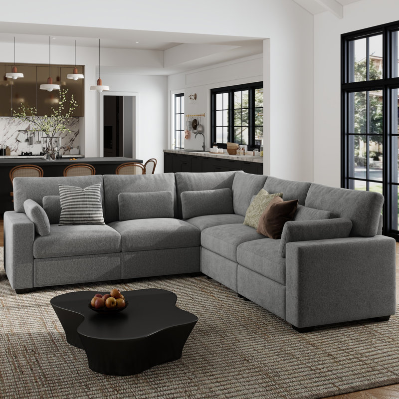 Canapé modulaire Eleonore Horizon Line, Gray Chenille