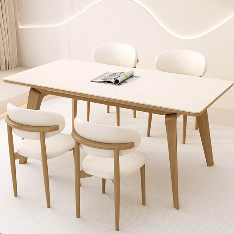 Modern simple fashion rectangular dining table set, 29.5"H x 63"L x 31.5"W
