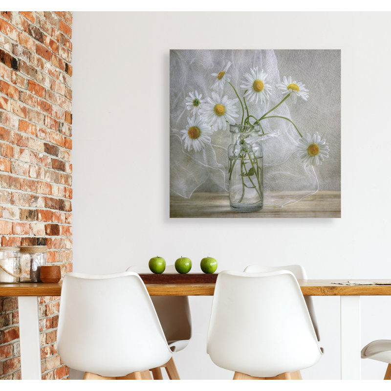 Marguerites - reproduction de photo, H 32 po x l 32 po, Toile tendue, Sans cadre