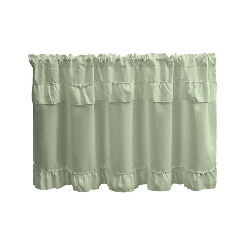 Rideau de café à volants en tissu, Green
