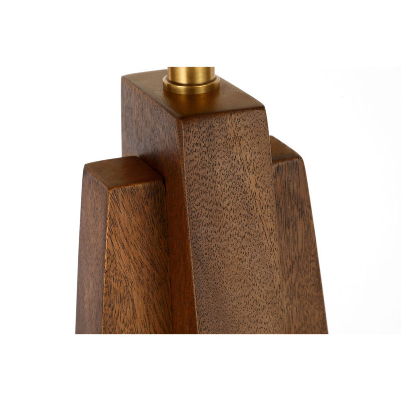 Crue 66" Floor Lamp with Linen Shade, Natural Walnut