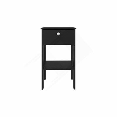 Wenge 1-Drawer Nightstand with Open Shelf