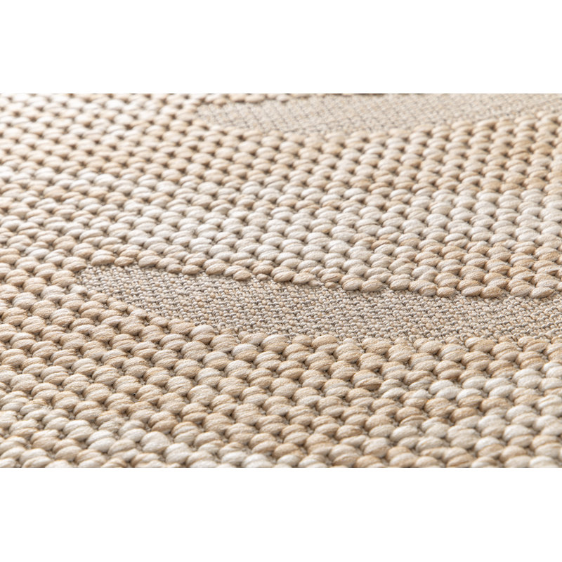 Floral Ribbed Indoor / Outdoor Area Rug, Round 160cm