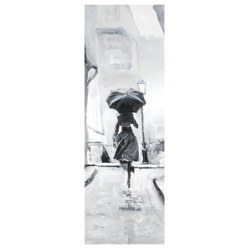 Jour sous la pluie - reproduction sur toile, H 60 po x l 20 po x P 1,5 po