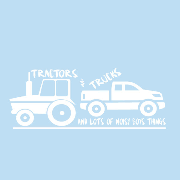 Décalcomanie murale tracteurs et camions, Blanc