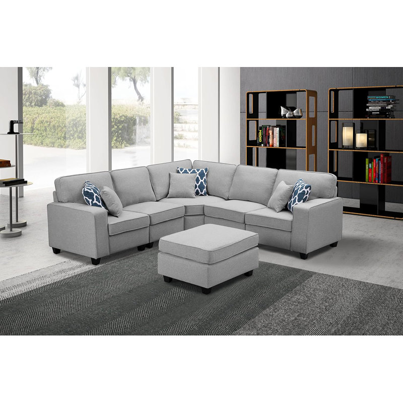 Canapé modulaire avec repose-pieds 6 pièces Latitude Run®