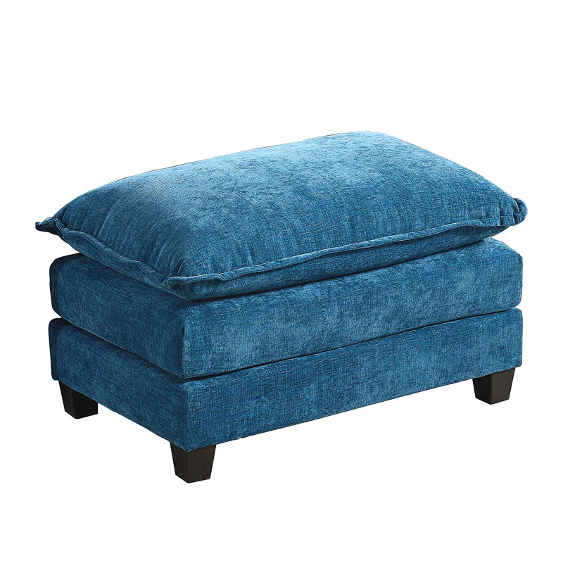 Canapé Cloud, repose-pieds modulaire, tissu chenille respirant, Bleu