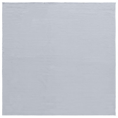 Faux Rabbit Fur Performance Machine Washable Solid Color Rug
