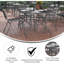 Table rectangulaire en verre trempé avec structure en métal et trou pour parasol - Finition argent