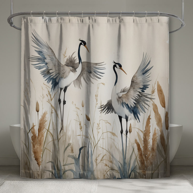 Rideaux de douche Cranes, L 70 po x H 84 po