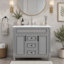 Meuble-lavabo moderne de 91 cm (36 po) avec lavabo et 2 portes à fermeture en douceur, solution de rangement élégante pour toute salle de bain-305889746-305889749