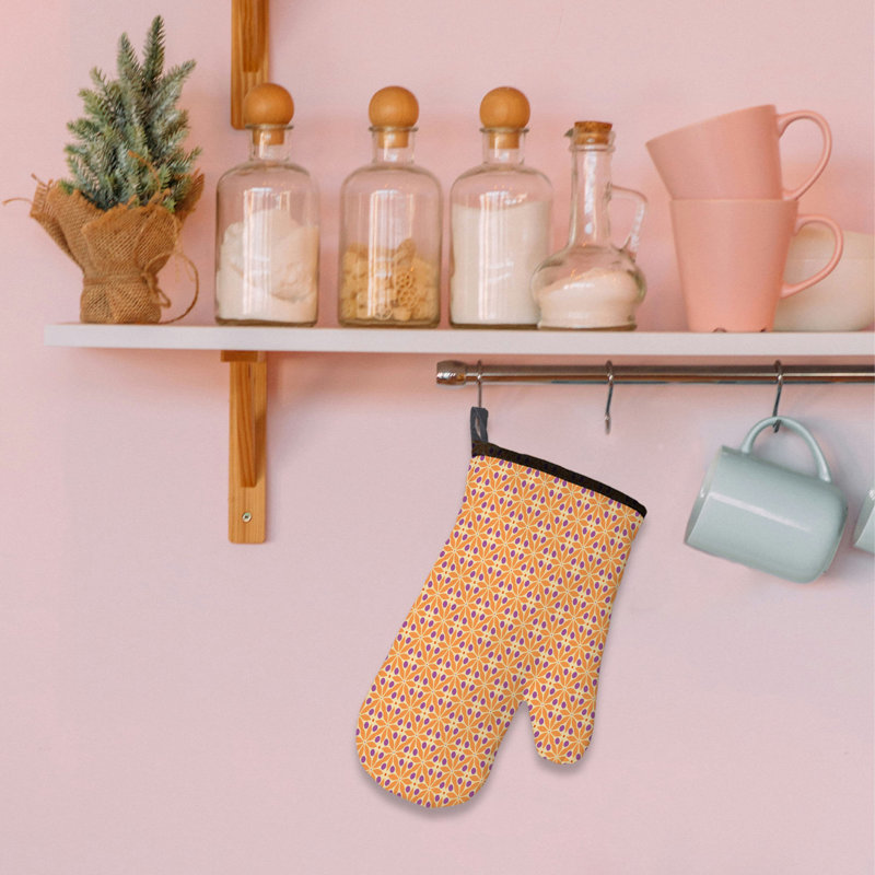 Retro Flow Oven Mitt Cotton Twill