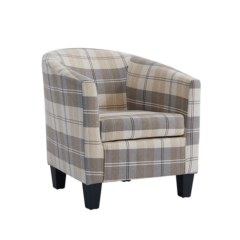 Alamdaar Bucket Chair, Tartan, Beige