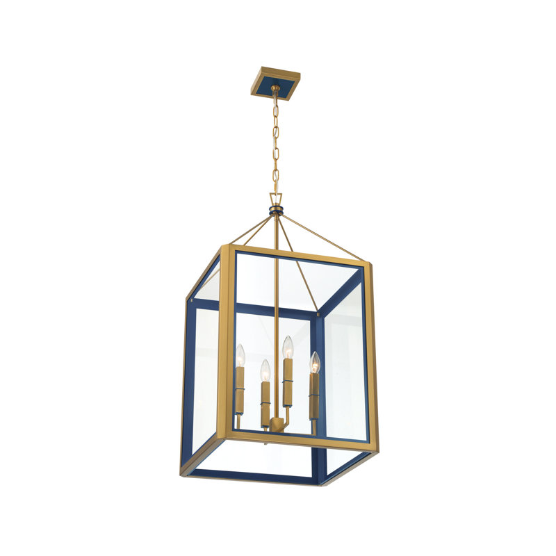 Libby Langdon Herrick 18" Luxe Gold + Navy Chandelier