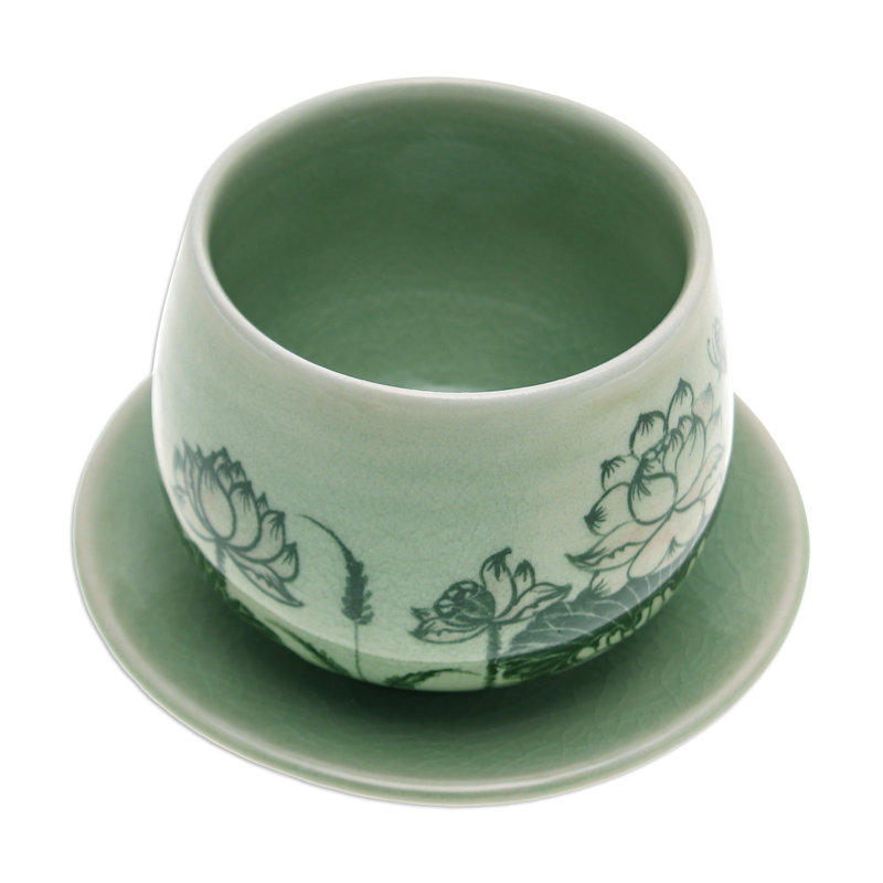 Naiana Ceramic Teacup, Green