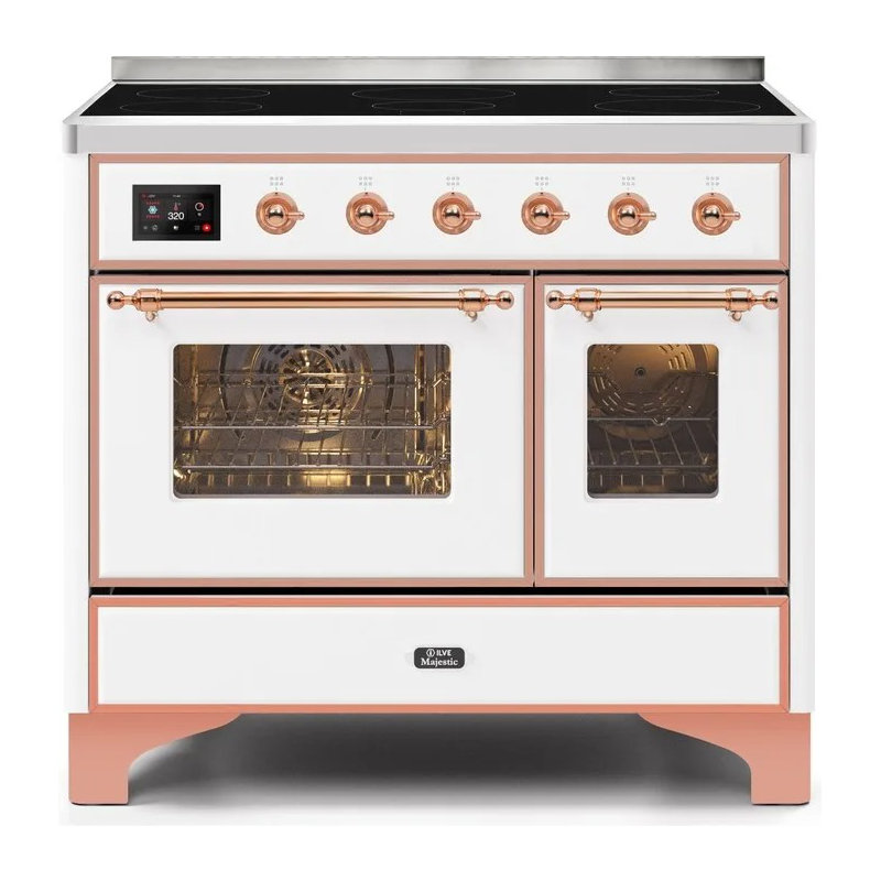 Majestic II 40" Freestanding Induction Range, White/Copper