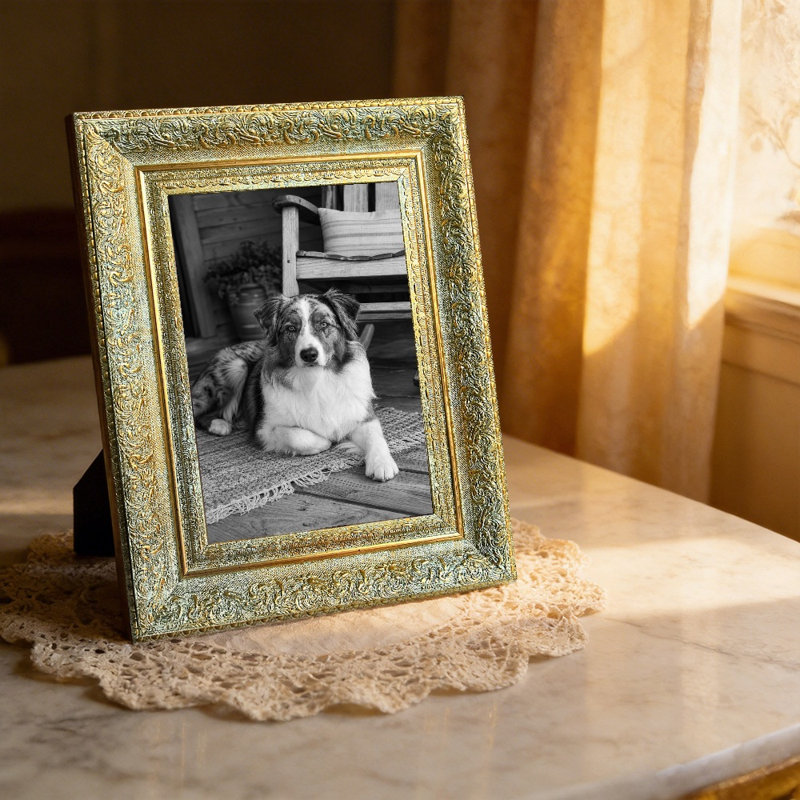 Cadre photo or antique 1pc pour photos 8 "x 10" et cadeaux de pendaison de crémaillère, Or antique, 1, L 8 po x H 10 po