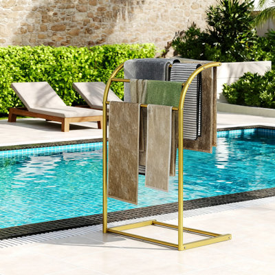 Free Standing Towel and Blanket Rack (Gold)