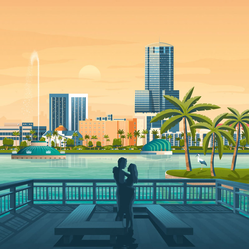Melbourne by Olahoop - No Frame Print, 70cm H x 50cm W