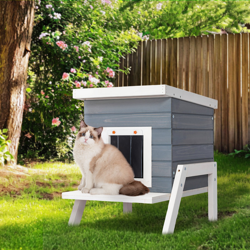 Eyuel Cat House, Gray/White