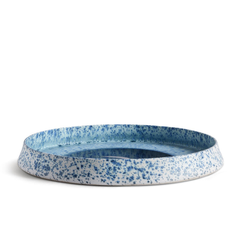 Terra Porcelain China Platter, 2.25" H x 16.5" W x 16.5" D, Indigo