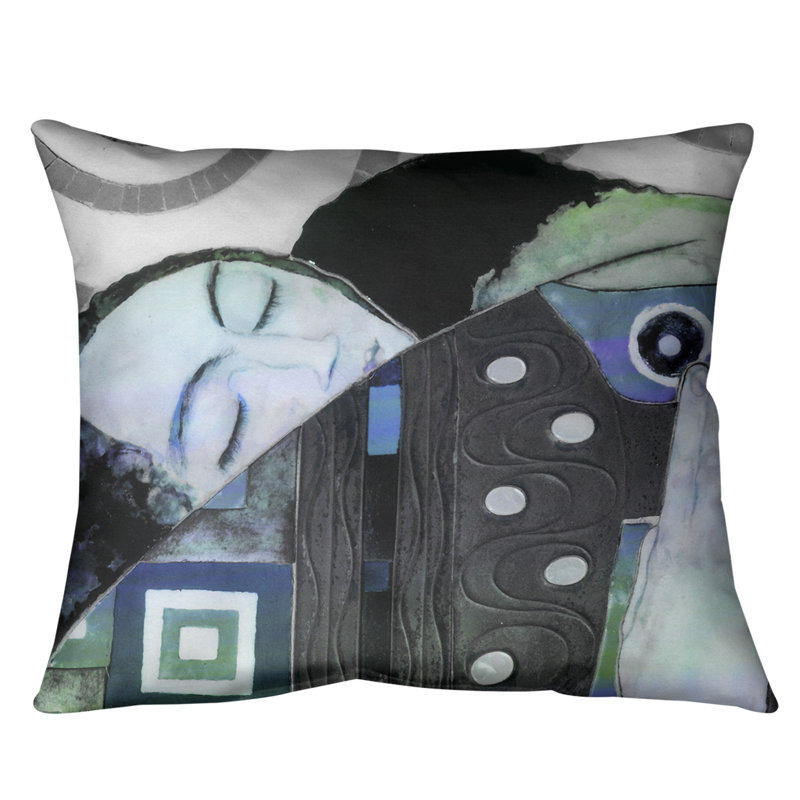 Coussin de support lombaire, Duvet synthétique, Bleu / dégradé vert, 20 po x 14 po