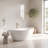 Manhattan 59" x 33" Freestanding Solid Surface Stone Resin Oval Double Slipper Soaking Bathtub with Matte White Finish-248725195