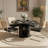 5-piece Round Pedestal Dining Set With Cane Back Cantilever Chairs-19417478
