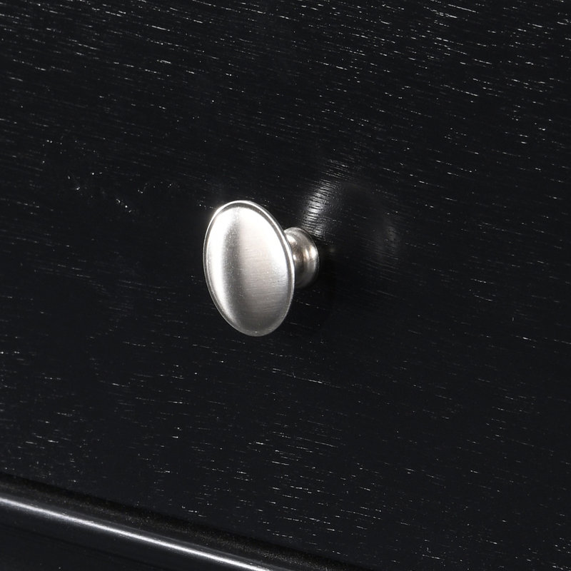 Edmond Black Wood Nightstand with USB Charging Station