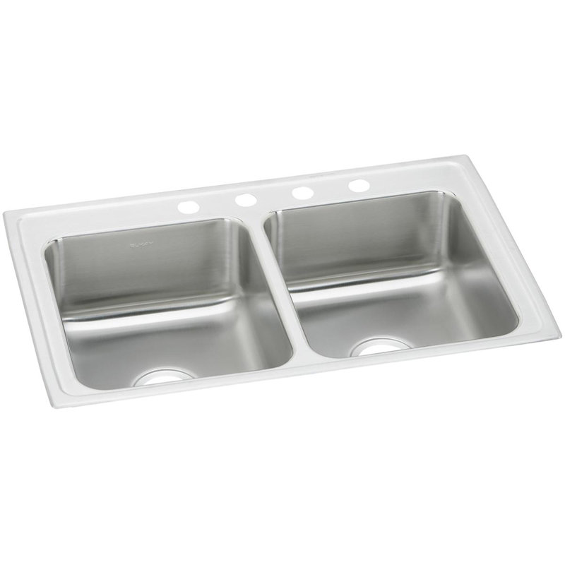 Celebrity 43" L x 22" W Double Basin Drop-In Kitchen Sink, 4 hole