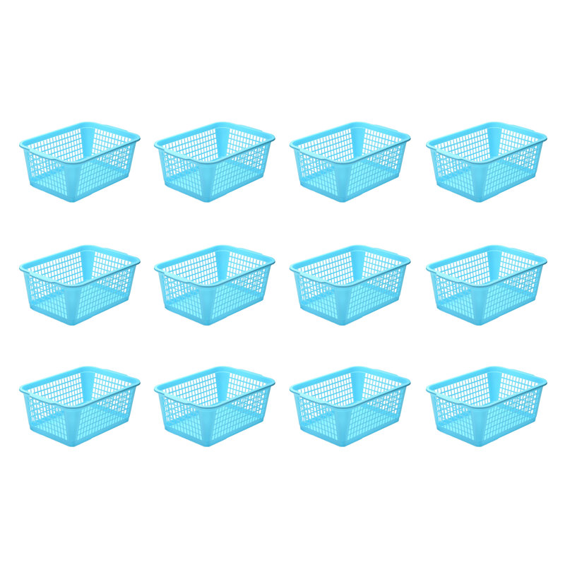 Panier de plastique, 16 x 12 x 16, Bleu, 12