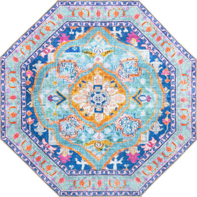 Tapis traditionnel Utin couleur ciel