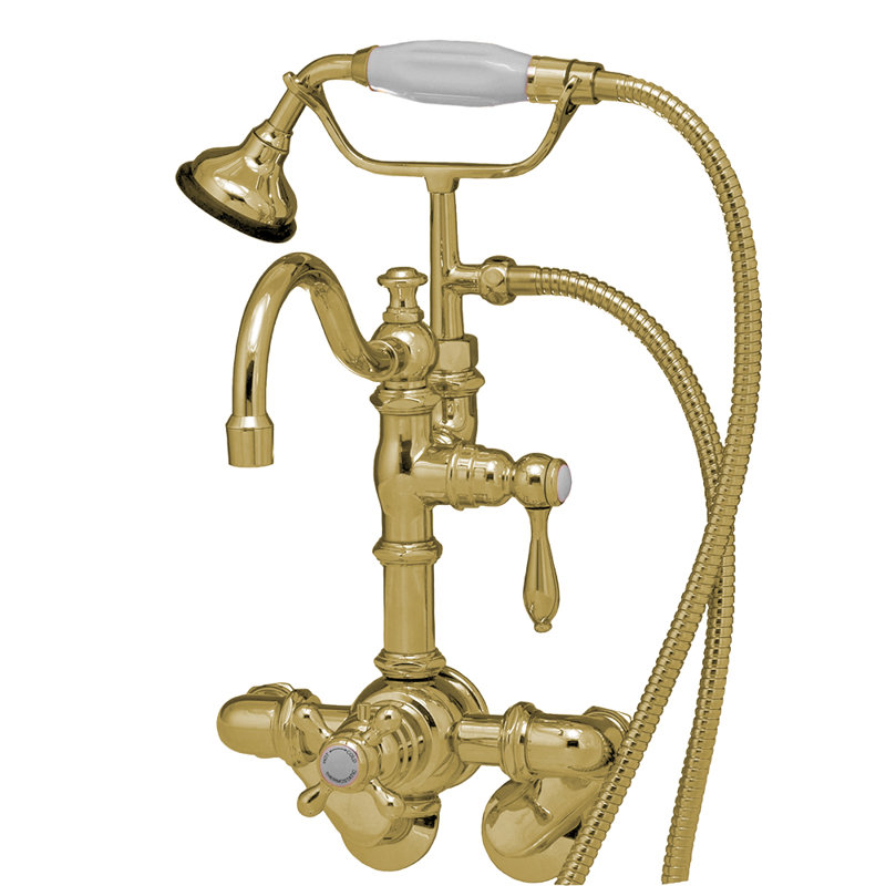 Robinet de baignoire mural thermostatique avec douchette (P1067) par Strom Living, Laiton ultra enduit