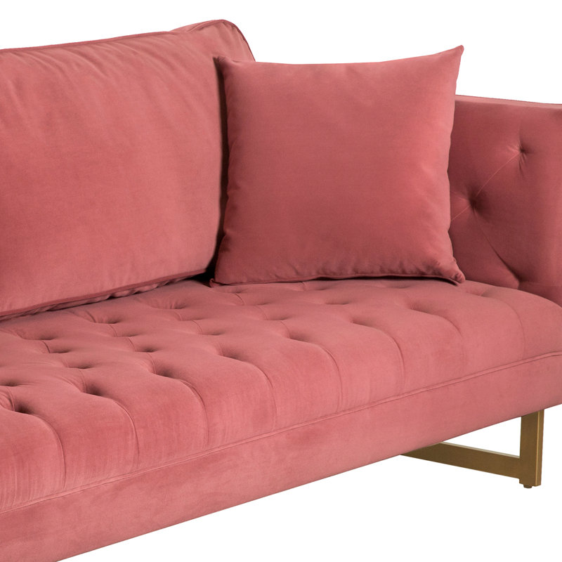90'' Velvet Sofa, Pink