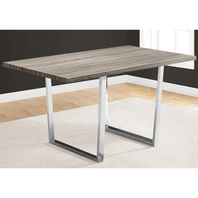Table de salle à manger moderne 60 po: finition taupe pour la cuisine et le salon Table rectangulaire taupe: pour les repas décontractés