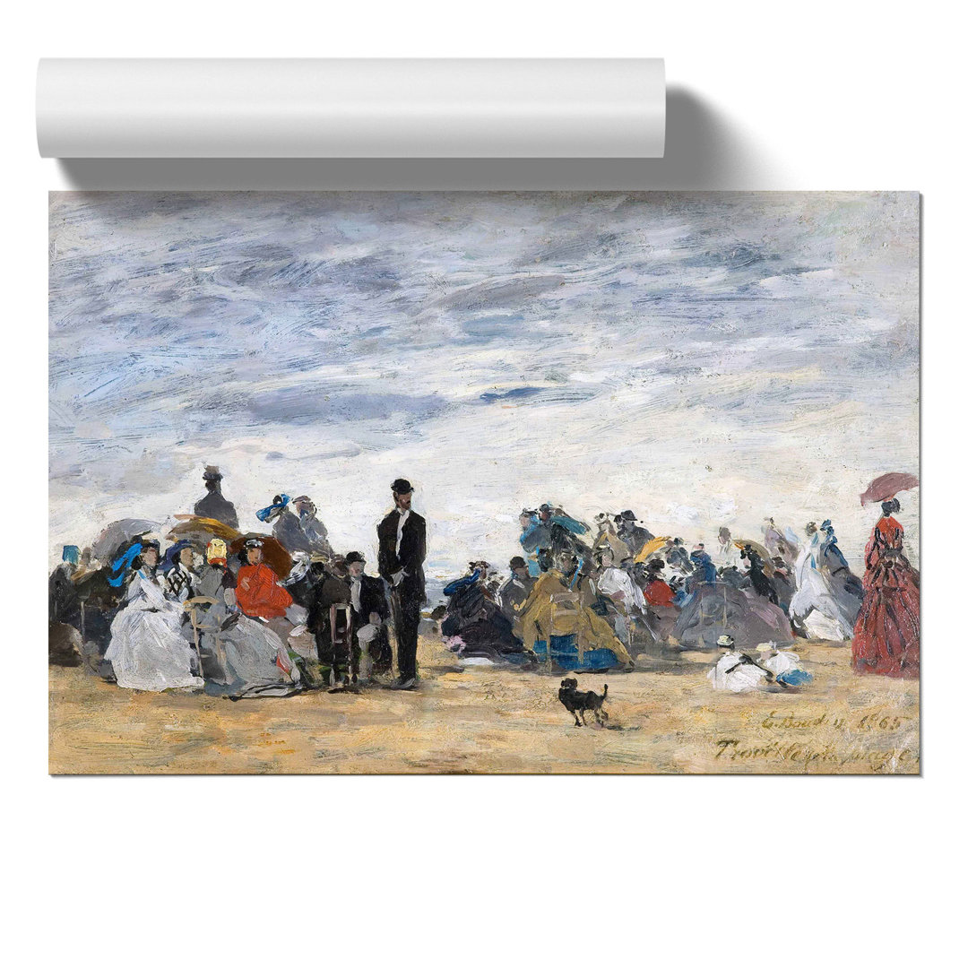 Beach at Trouville by Eugene Boudin - Frameless Print