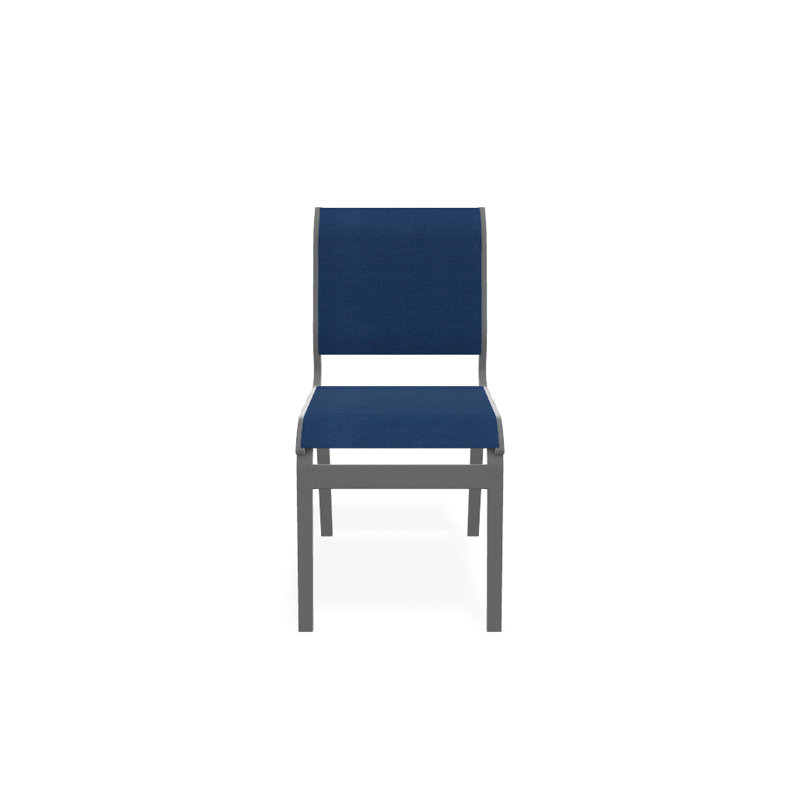 Chaise d'appoint de salle à manger Hiraku, Cobalt 35D Sunbrella®, Graphite texturé