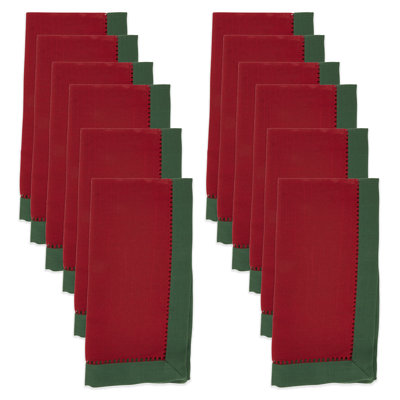 Ensemble de 12 serviettes de table Umana Color Block Charm