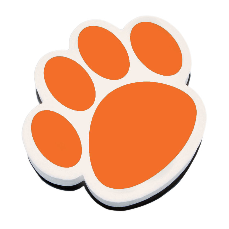 Magnetic Orange Paw Whiteboard Erasers Set of 6