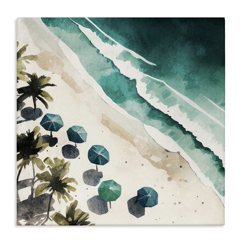  "Umbrella Lined Coast", art mural par Svetlana Aleynikova, H 17 po x l 17 po