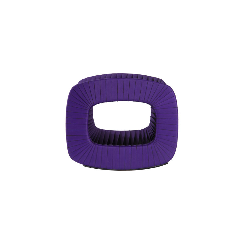 Seat Belt 24" Wide Ottoman, Purple Cotton