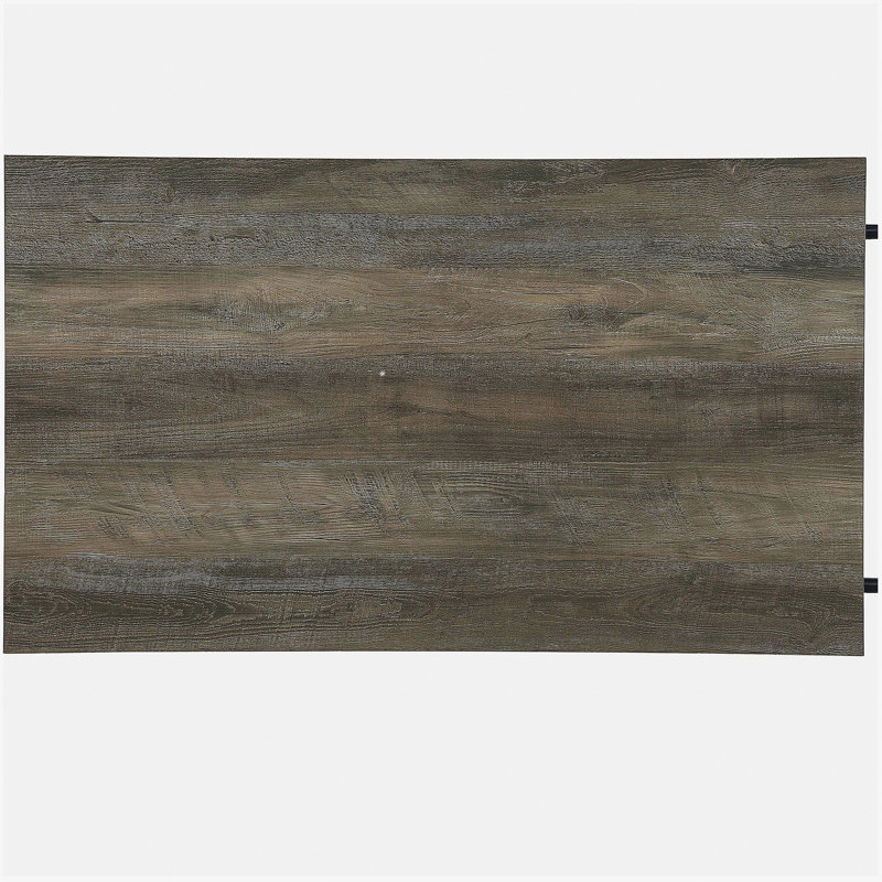 Rustic oak and black open kitchen island
