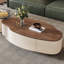Ensemble de tables basses beiges en bois manufacturé-129234634
