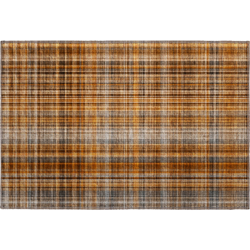 Premium Machine Washable Cerrito AMF541 Terracotta Rug, Rectangle 1'8" x 2'6"
