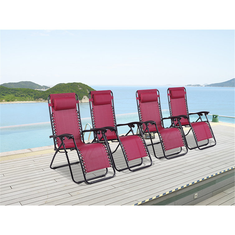 Pink Anti Gravity Beach Chair MINYII Folding Zero Gravity Chairs