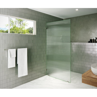 Gaia 38 in. x 78 in. Frameless Fluted Single Fixed Shower Panel
