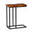 Gamay Teak Wood Live Edge Top Side End Brown Accent Table with Black Metal Base