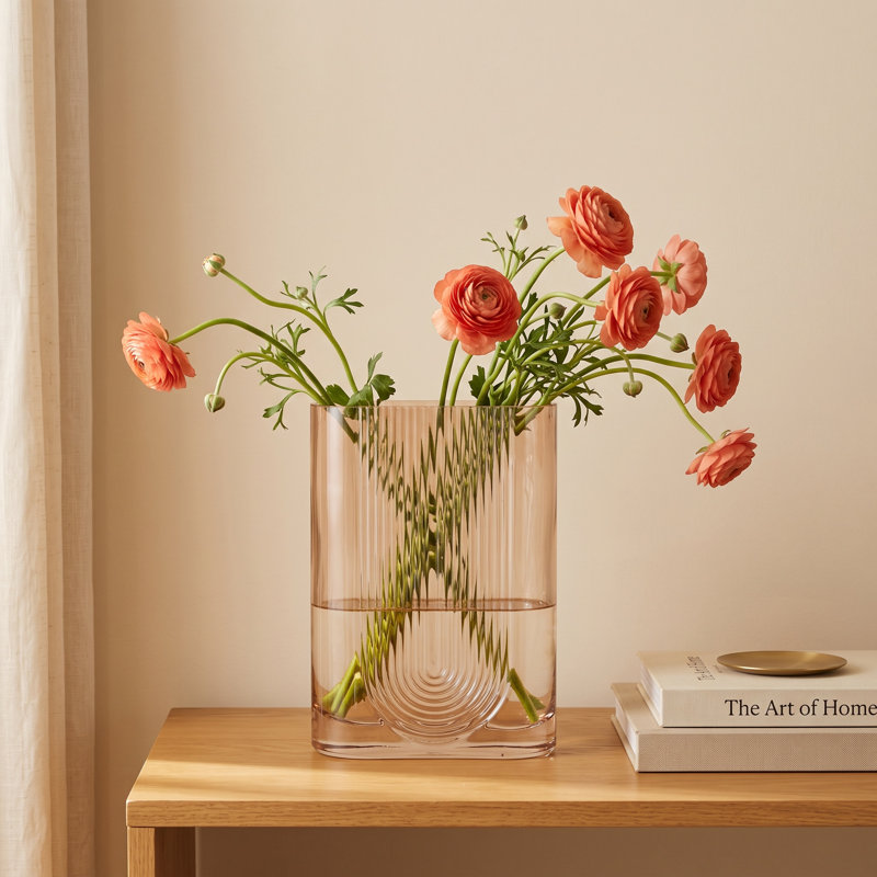 Brigida Glass Table Vase 1, 9.75" H x 7" W x 3" D