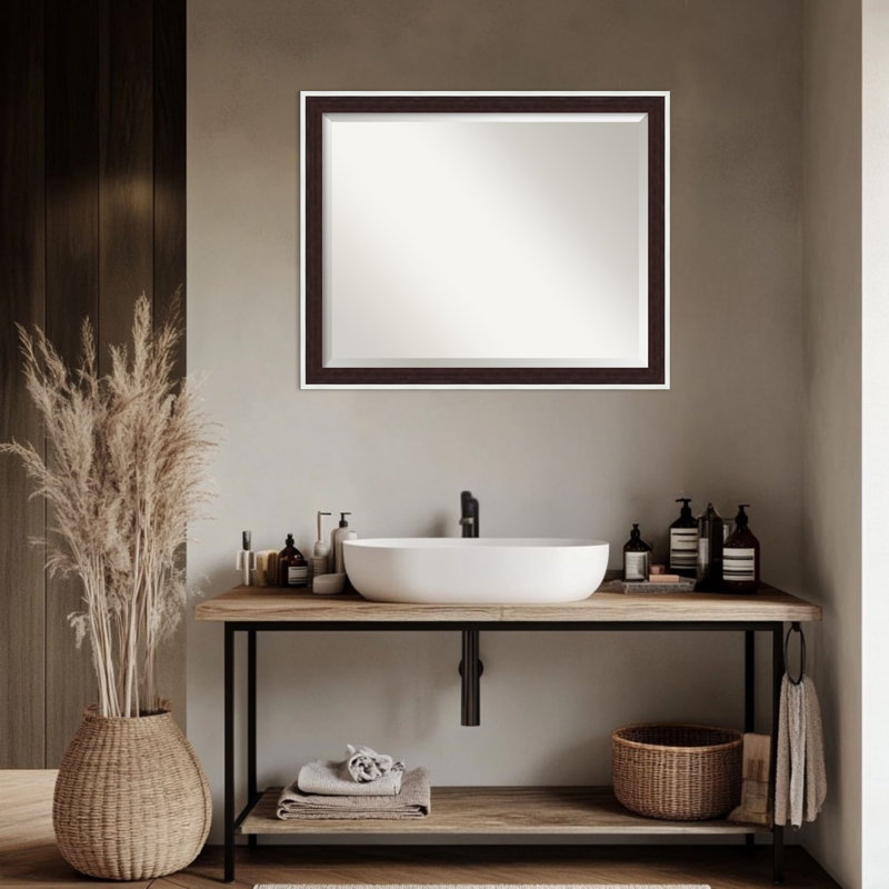 Miroir mural de salle de bain Maya, Argent espresso, 25.25" x 31.25"